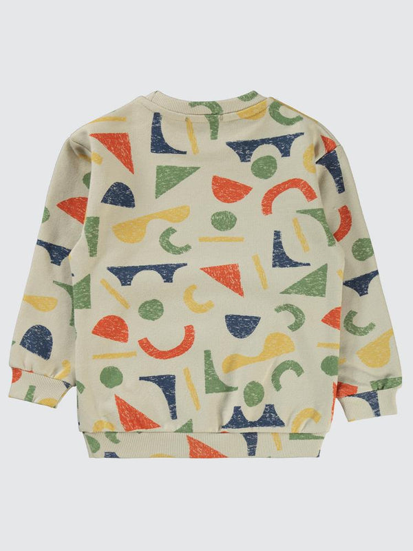 Civil Boys Geometrik Desenli 2-5 Yaş Sweatshirt - Bej