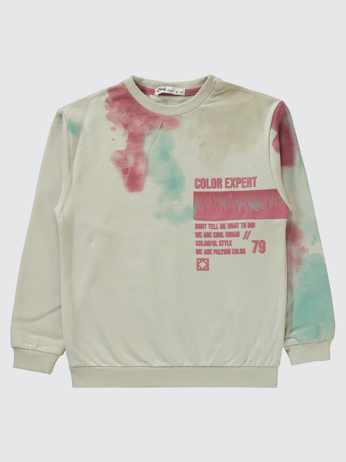 Civil Boys Color Expert Baskılı 6-9 Yaş Eşofman Takımı - Bordo