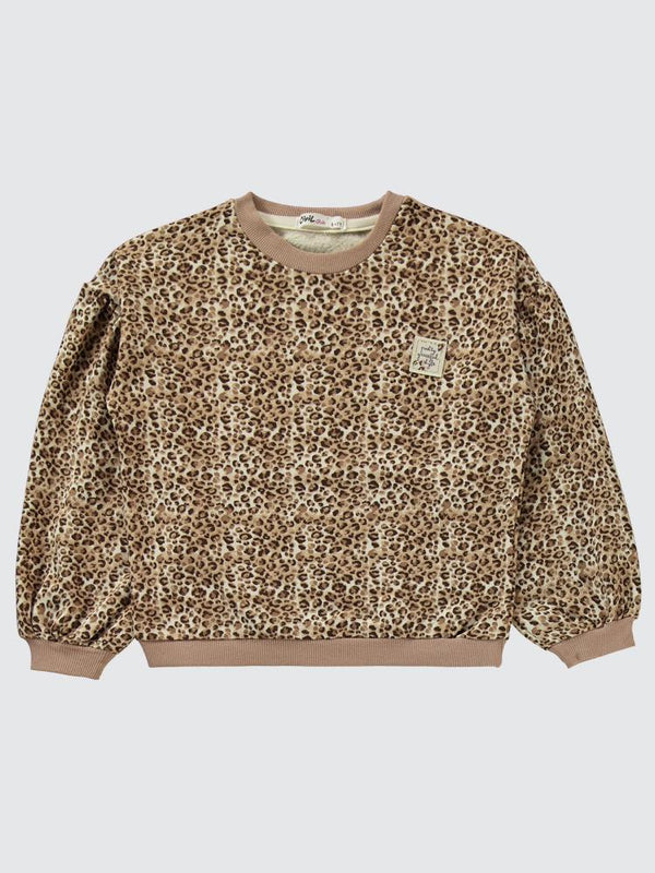Civil Girls Leopar Desenli  6-9 Yaş Eşofman Takımı - Kahverengi