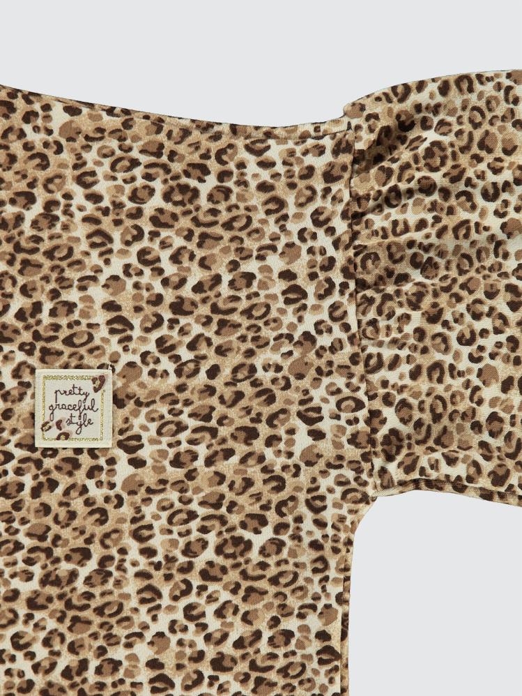 Civil Girls Leopar Desenli  6-9 Yaş Eşofman Takımı - Kahverengi