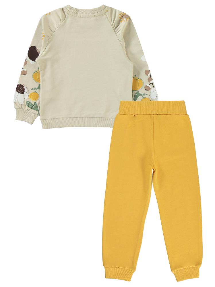 Civil Girls Focus On Baskılı 2-5 Yaş Eşofman Takımı - Hardal