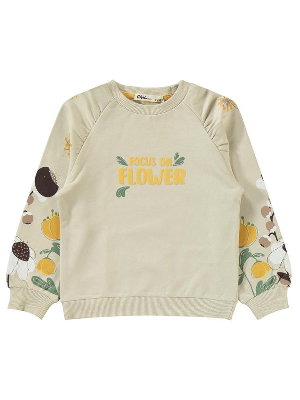 Civil Girls Focus On Baskılı 2-5 Yaş Eşofman Takımı - Hardal