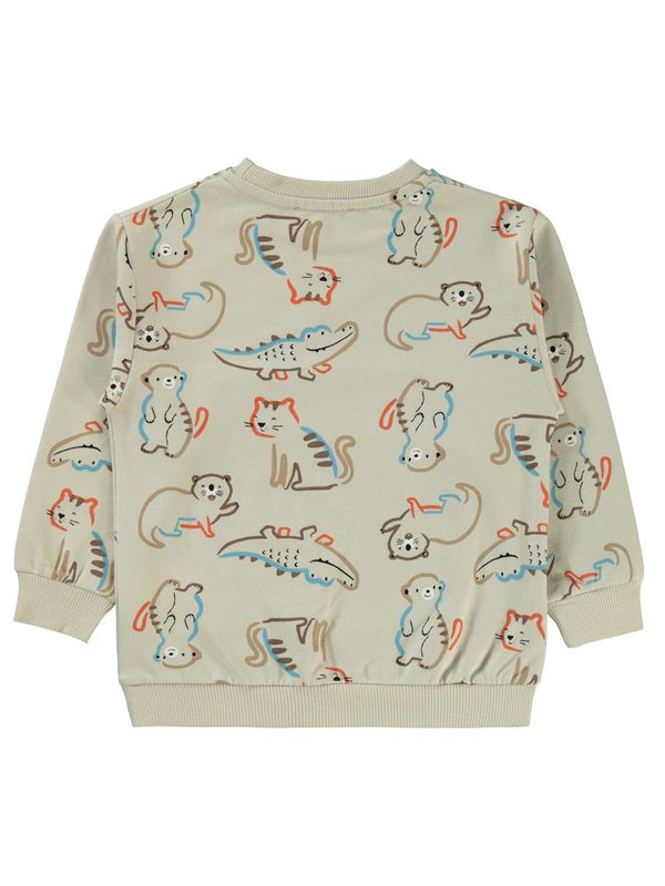 Civil Boys Timsah Baskılı 2-5 Yaş Sweatshirt - Mavi