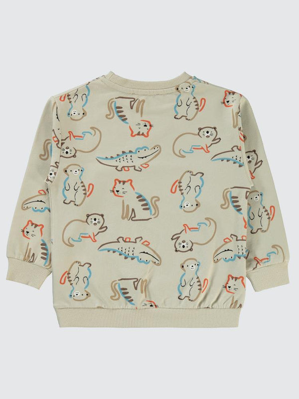 Civil Boys Timsah Baskılı 2-5 Yaş Sweatshirt - Mavi