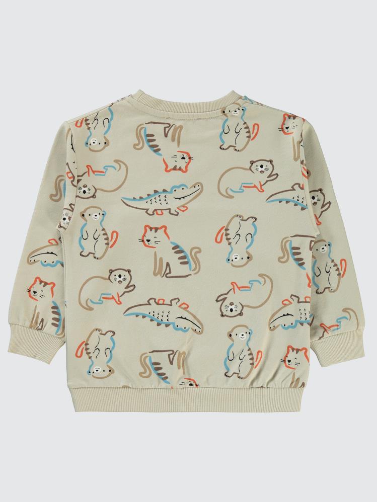 Civil Boys Timsah Baskılı 2-5 Yaş Sweatshirt - Mavi