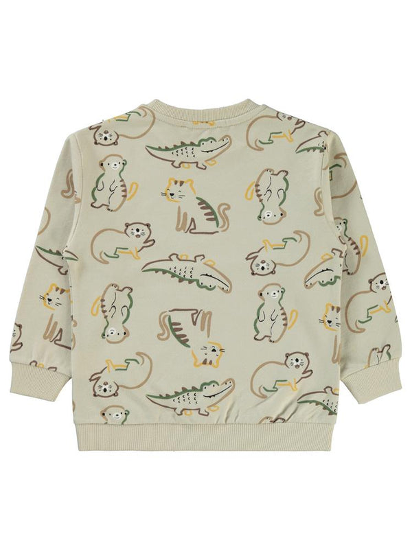 Civil Boys Timsah Baskılı 2-5 Yaş Sweatshirt - Yeşil