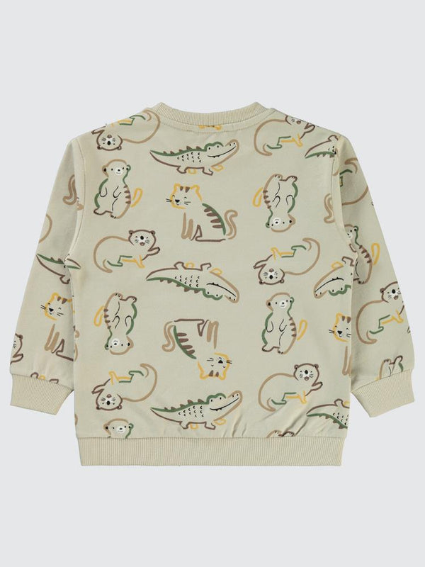 Civil Boys Timsah Baskılı 2-5 Yaş Sweatshirt - Yeşil