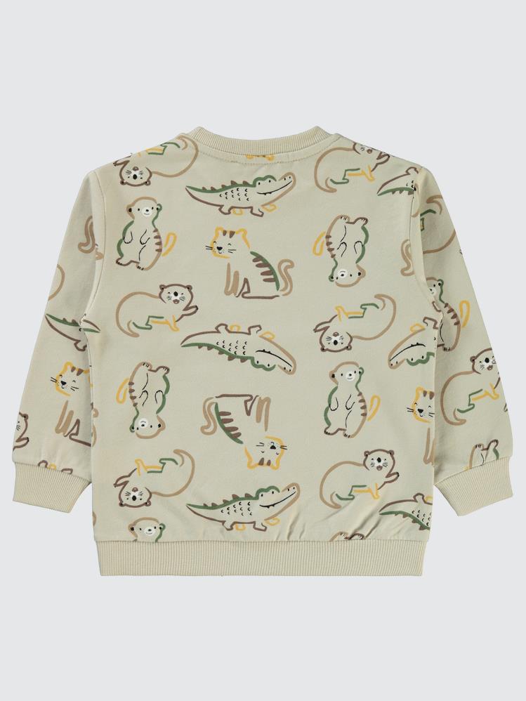 Civil Boys Timsah Baskılı 2-5 Yaş Sweatshirt - Yeşil