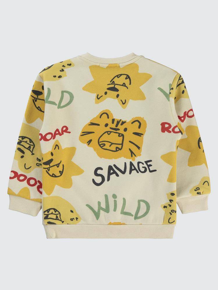 Civil Boys Wild Baskılı 2-5 Yaş Sweatshirt - Hardal