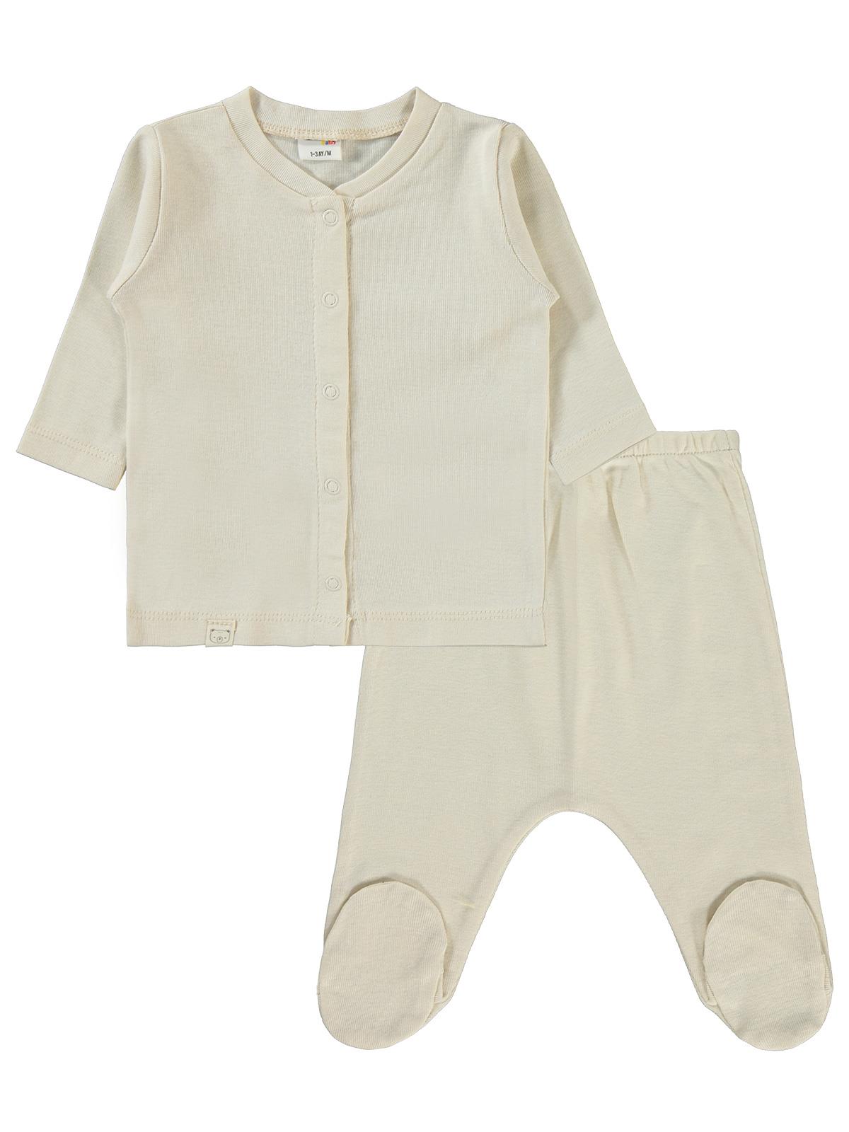 Civil Baby Düz 1-6 Ay Pijama Takımı - Bej
