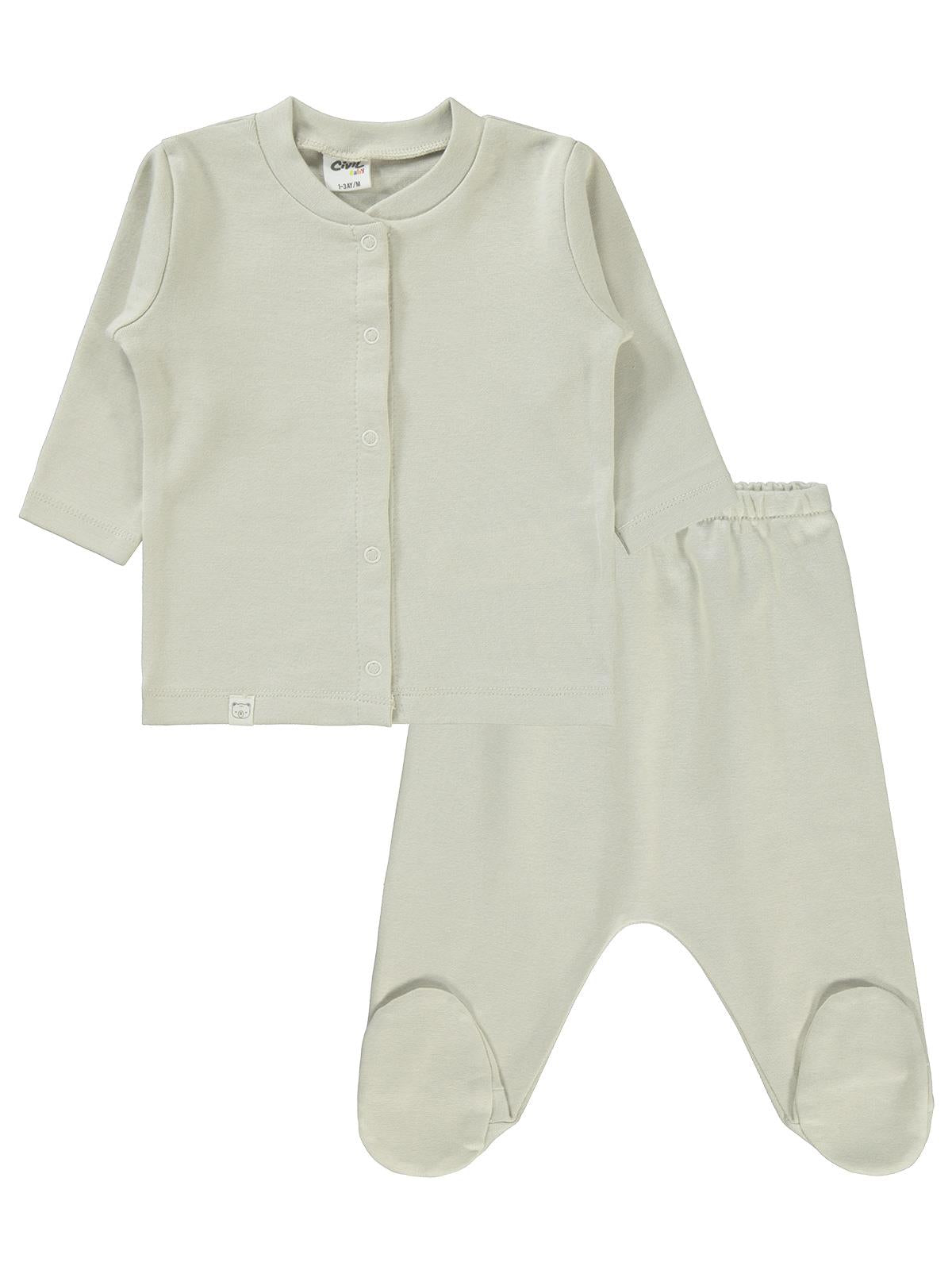Civil Baby Düz 1-6 Ay Pijama Takımı - Bej