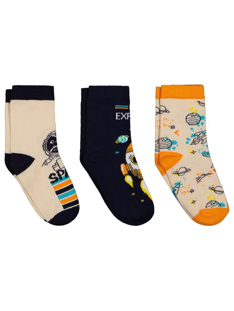 Civil Boys Space 3'lü 2-12 Yaş Erkek Soket Çorap