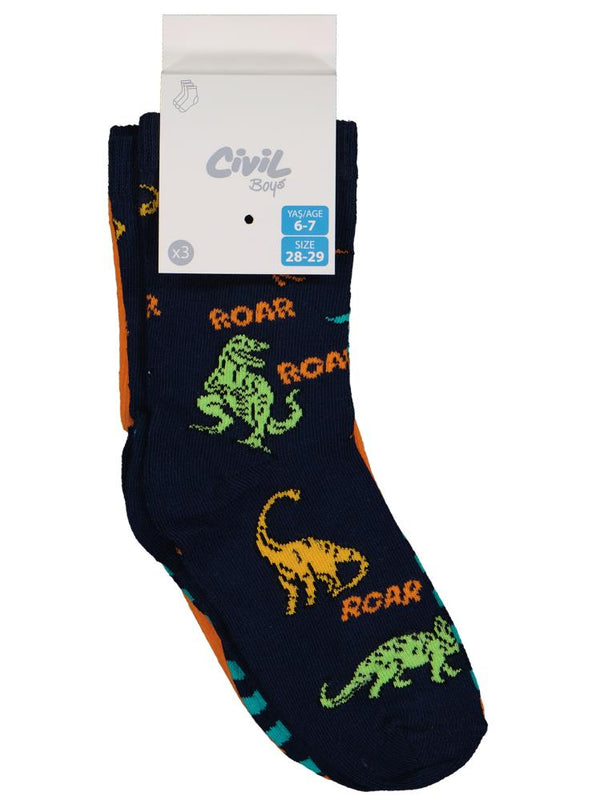 Civil Boys Dinosours 3'lü 2-12 Yaş Erkek Soket Çorap