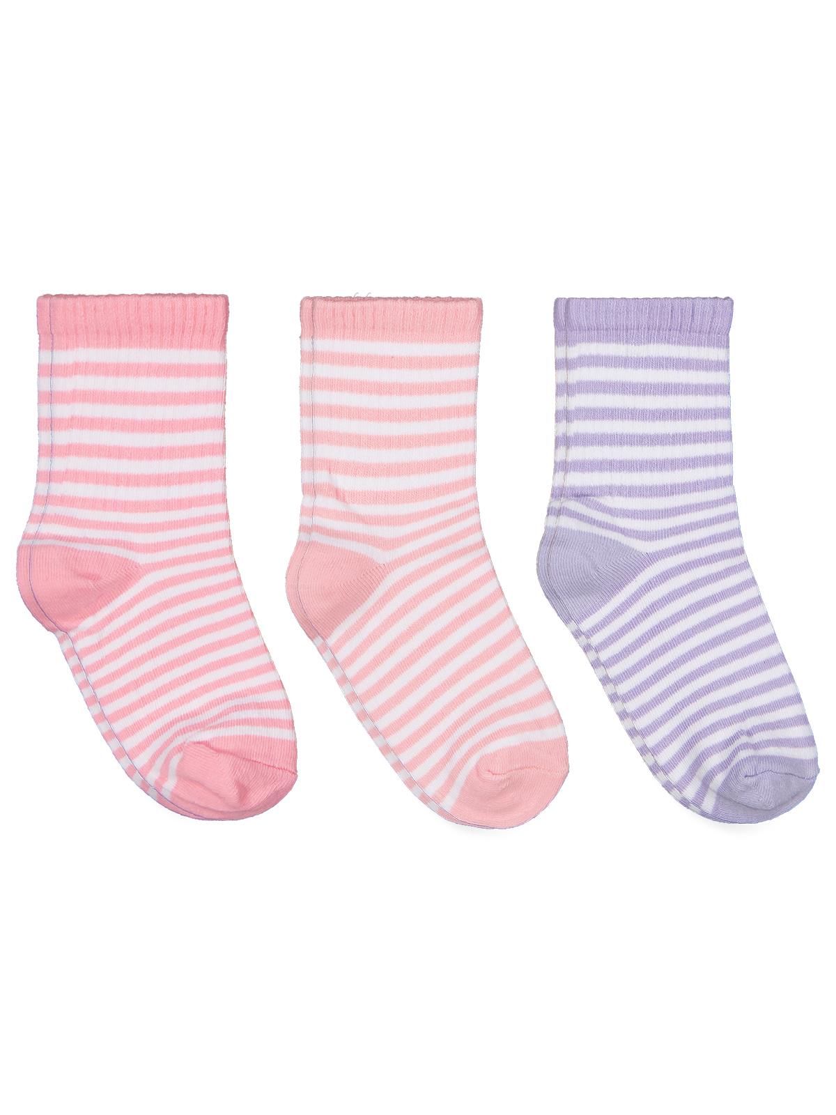 Civil Girls Çizgili 3'lü 2-12 Yaş Kız Soket Çorap