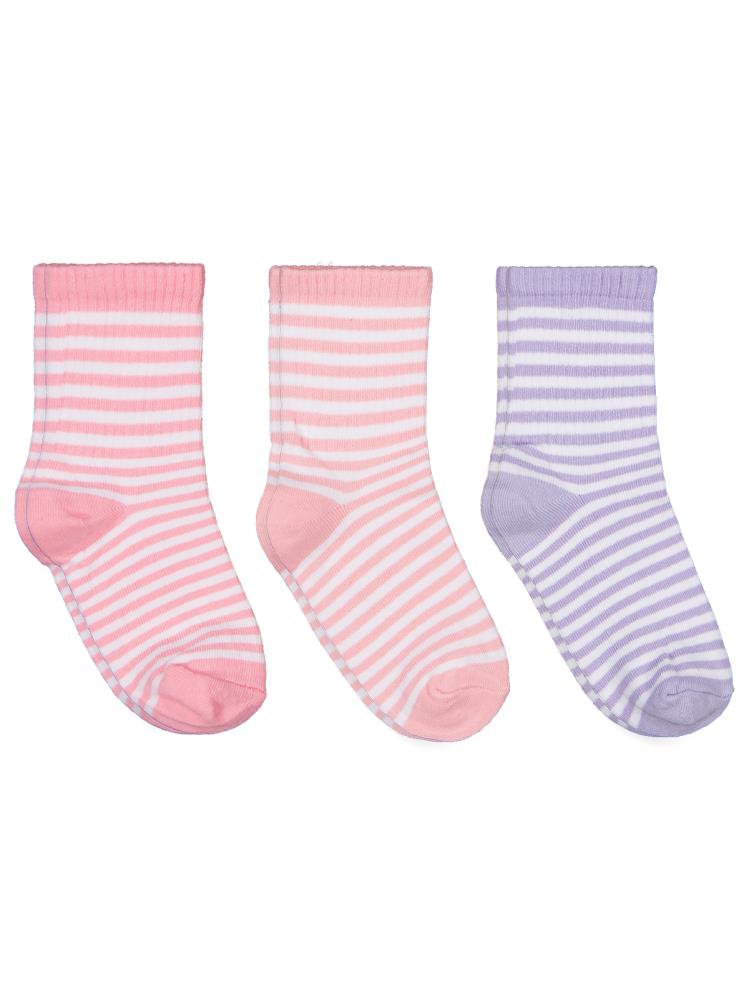 Civil Girls Çizgili 3'lü 2-12 Yaş Kız Soket Çorap