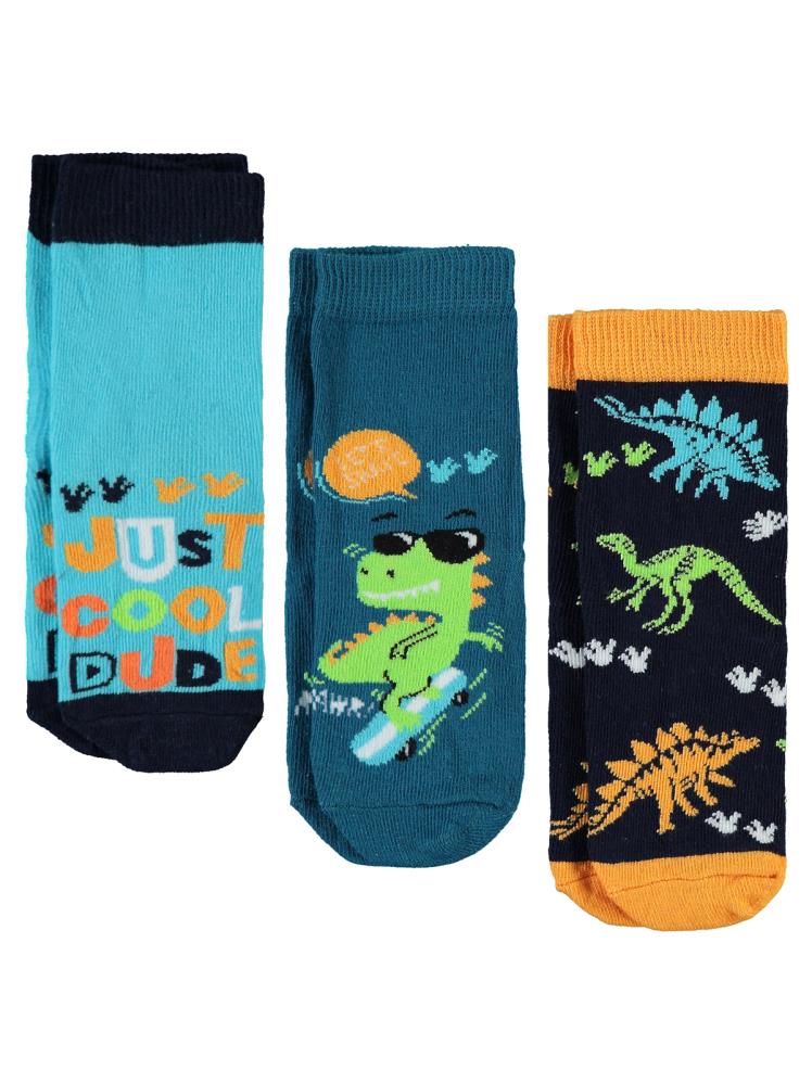 Civil Boys Just Dino 3'lü 2-12 Yaş Erkek Soket Çorap