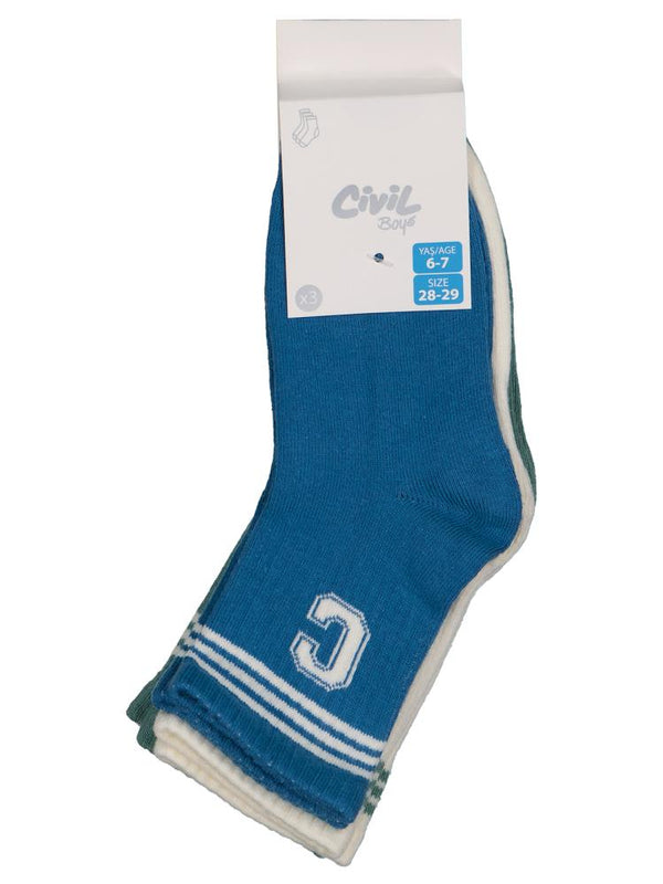 Civil Boys CVL 3'lü 2-12 Yaş Erkek Soket Çorap