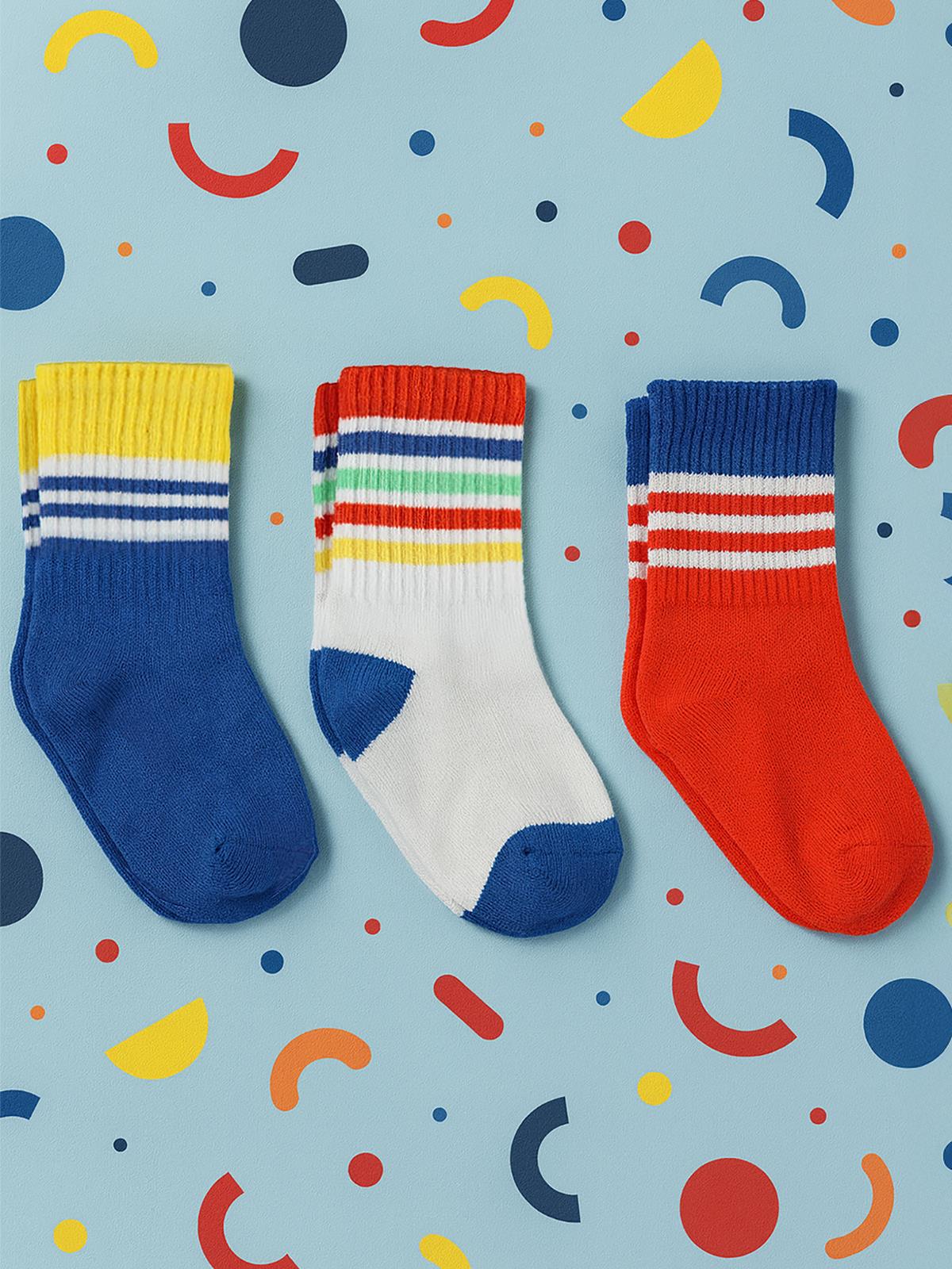 Civil Boys Colorful 3'lü 2-12 Yaş Erkek Soket Çorap