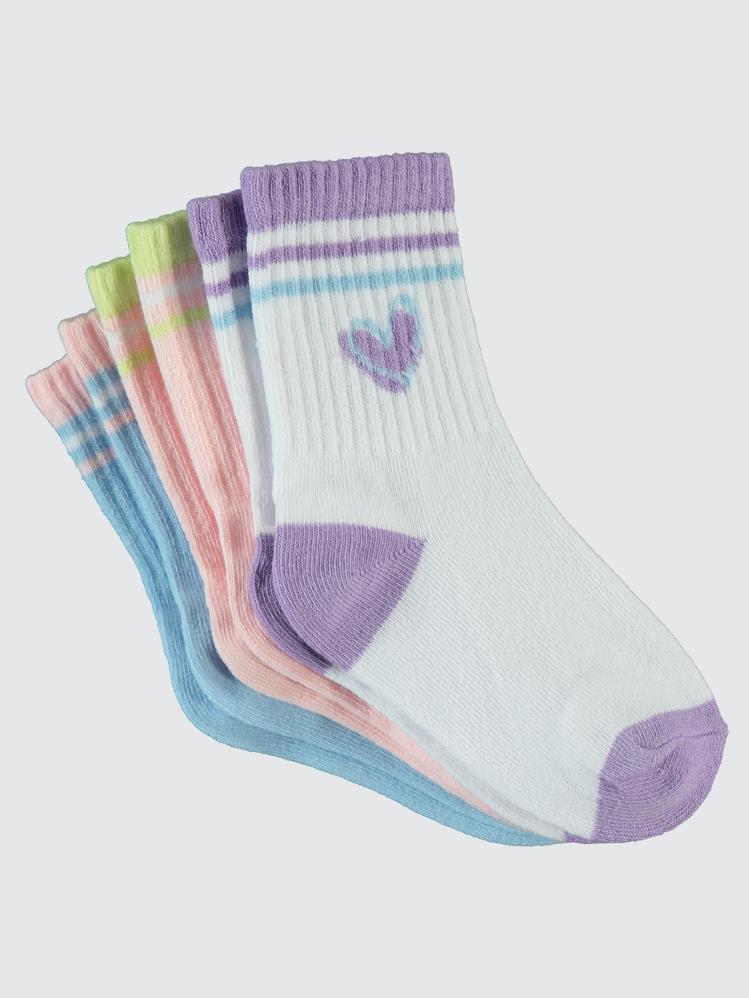 Civil Girls Kalp 3'lü 2-12 Yaş Kız Soket Çorap