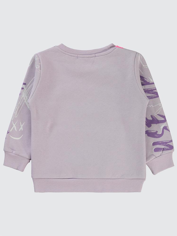 Civil Girls Grafit Baskılı 2-5 Yaş Sweatshirt - Lila