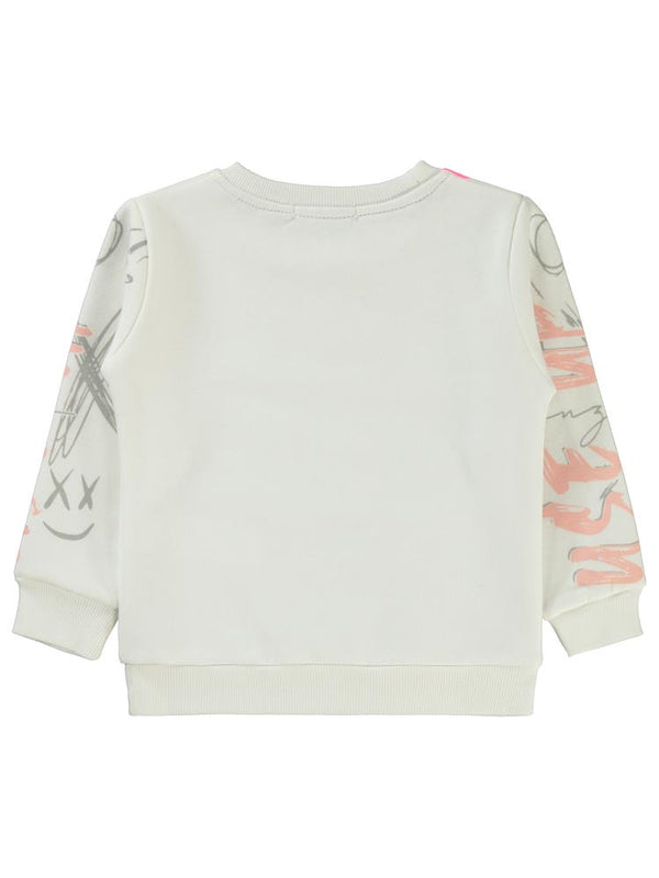 Civil Girls Grafit Baskılı 2-5 Yaş Sweatshirt - Ekru