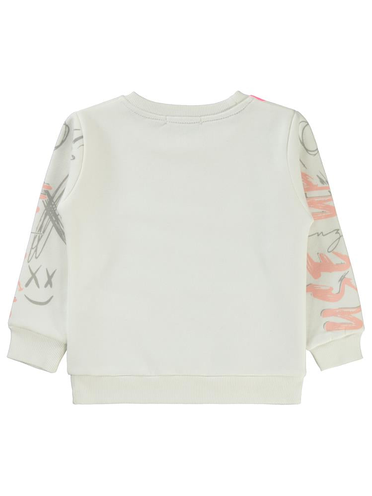 Civil Girls Grafit Baskılı 2-5 Yaş Sweatshirt - Ekru