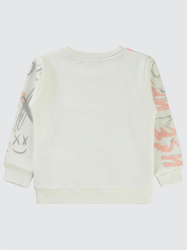Civil Girls Grafit Baskılı 2-5 Yaş Sweatshirt - Ekru