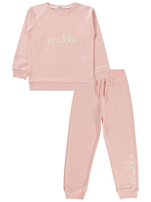 Civil Girls Mukko Nakışlı 6-9 Yaş Eşofman Takımı - Pudra