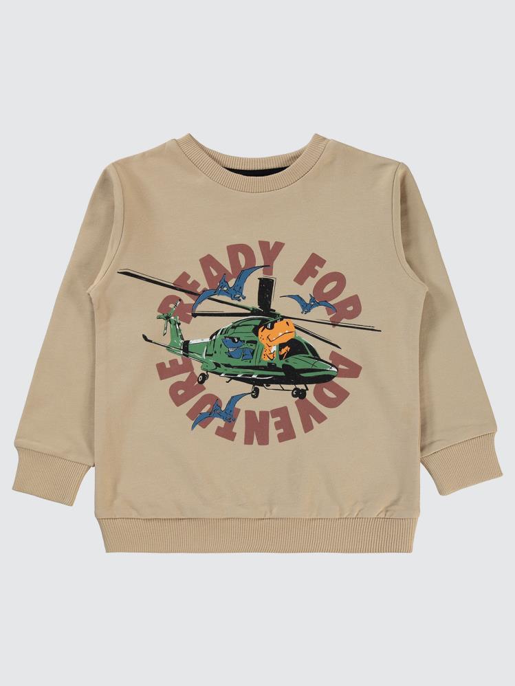Civil Boys Ready For Baskılı 2-5 Yaş Sweatshirt - Bej