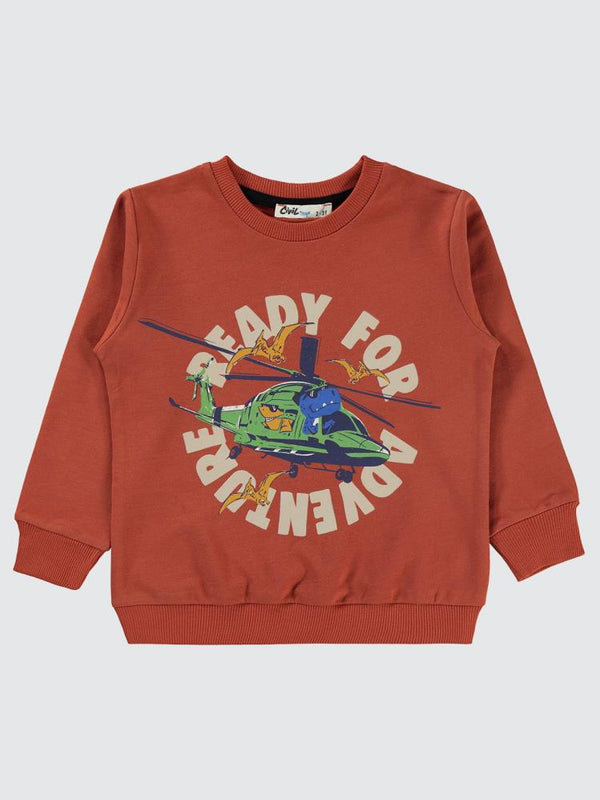 Civil Boys Ready For Baskılı 2-5 Yaş Sweatshirt - Turuncu