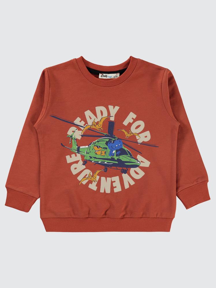 Civil Boys Ready For Baskılı 2-5 Yaş Sweatshirt - Turuncu