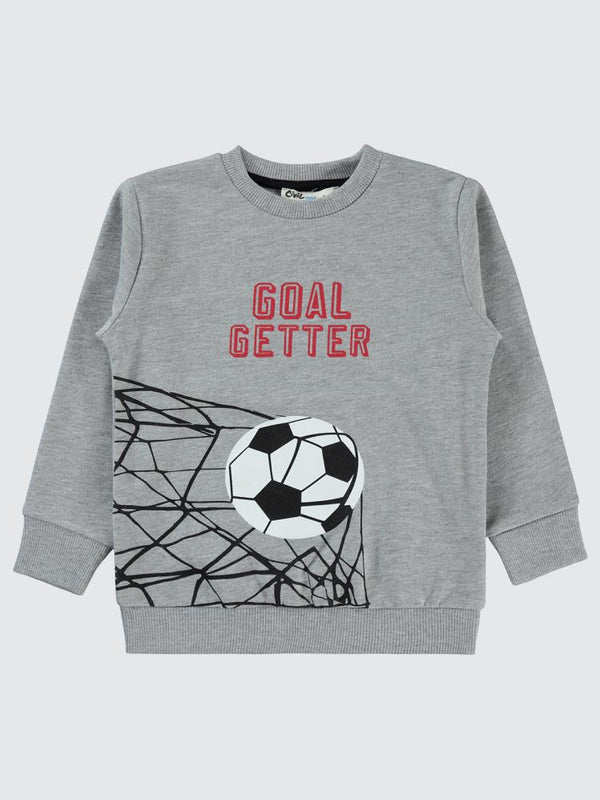 Civil Boys Street Skate Baskılı 2-5 Yaş Sweatshirt - Gri