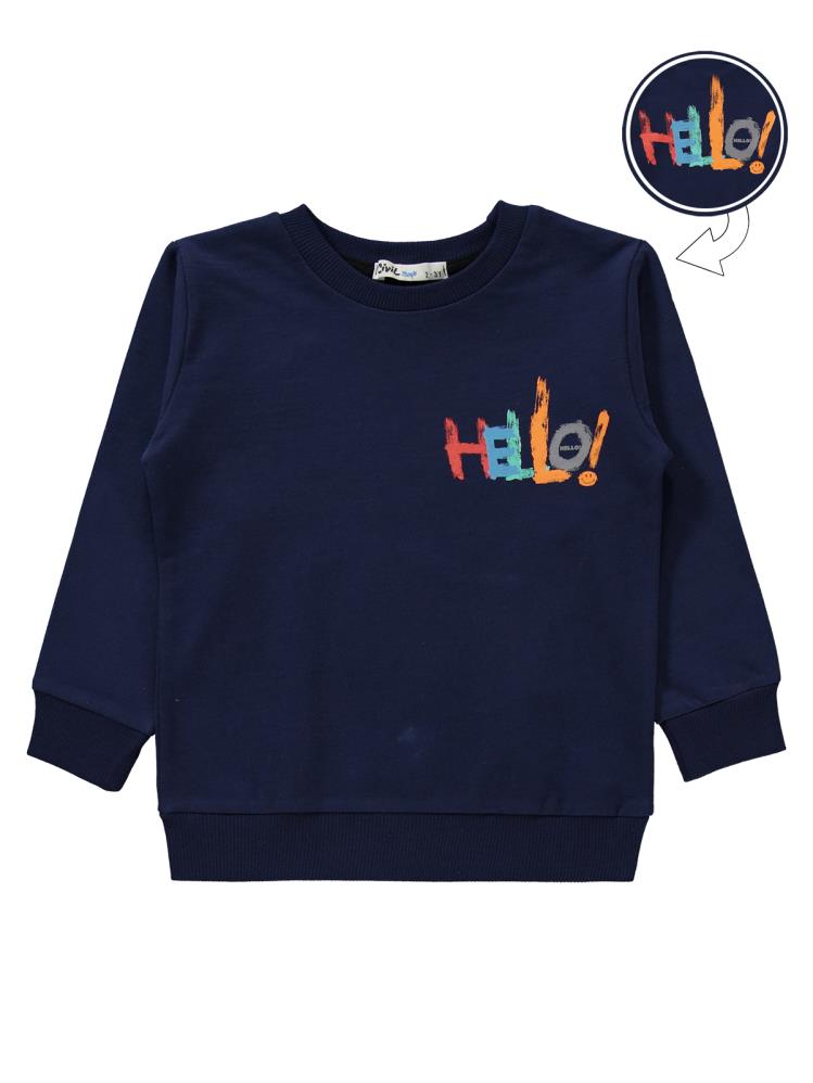 Civil Boys Hello Baskılı 2-5 Yaş Eşofman Takımı - Lacivert