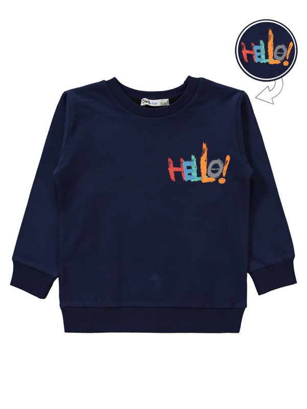 Civil Boys Hello Baskılı 2-5 Yaş Eşofman Takımı - Lacivert