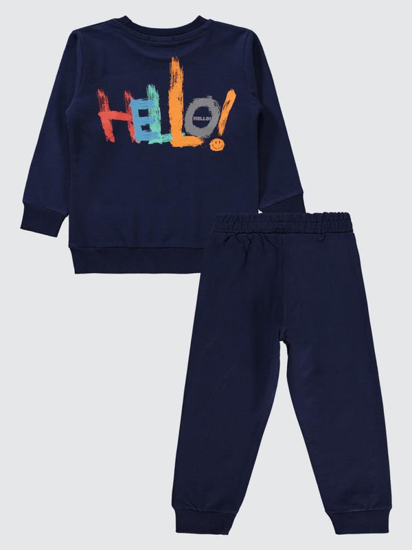 Civil Boys Hello Baskılı 2-5 Yaş Eşofman Takımı - Lacivert