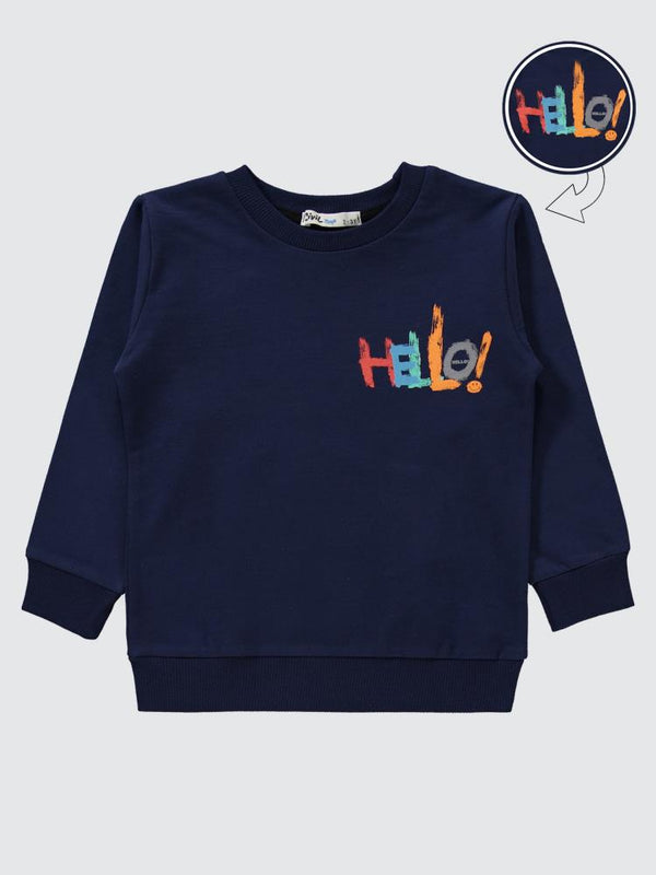 Civil Boys Hello Baskılı 2-5 Yaş Eşofman Takımı - Lacivert