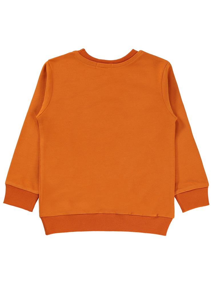 Civil Boys Bulldozer Baskılı 2-5 Yaş Sweatshirt - Turuncu