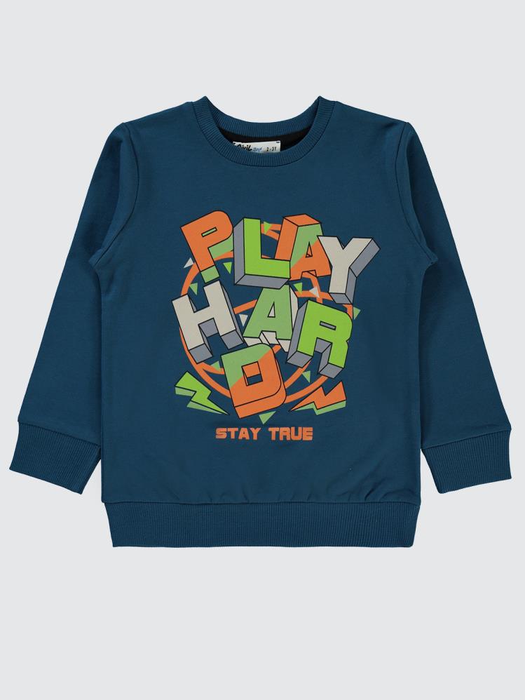 Civil Boys Play Hard 2-5 Yaş Sweatshirt - Yeşil