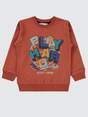 Civil Boys Play Hard 2-5 Yaş Sweatshirt - Turuncu