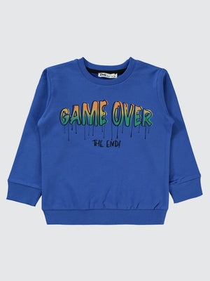 Civil Boys Gamer Over Baskılı 2-5 Yaş Sweatshirt - Mavi