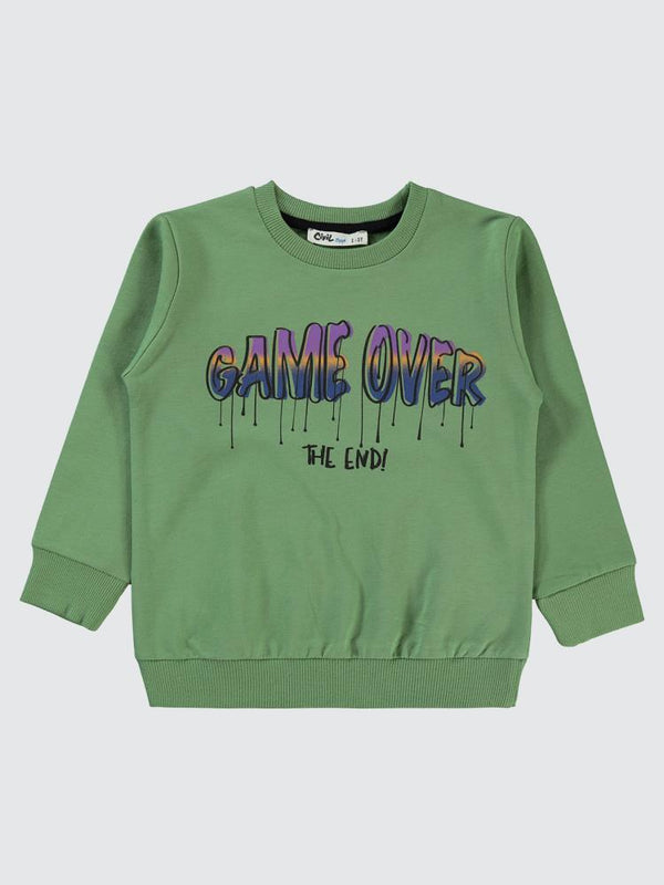 Civil Boys Gamer Over Baskılı 2-5 Yaş Sweatshirt - Yeşil