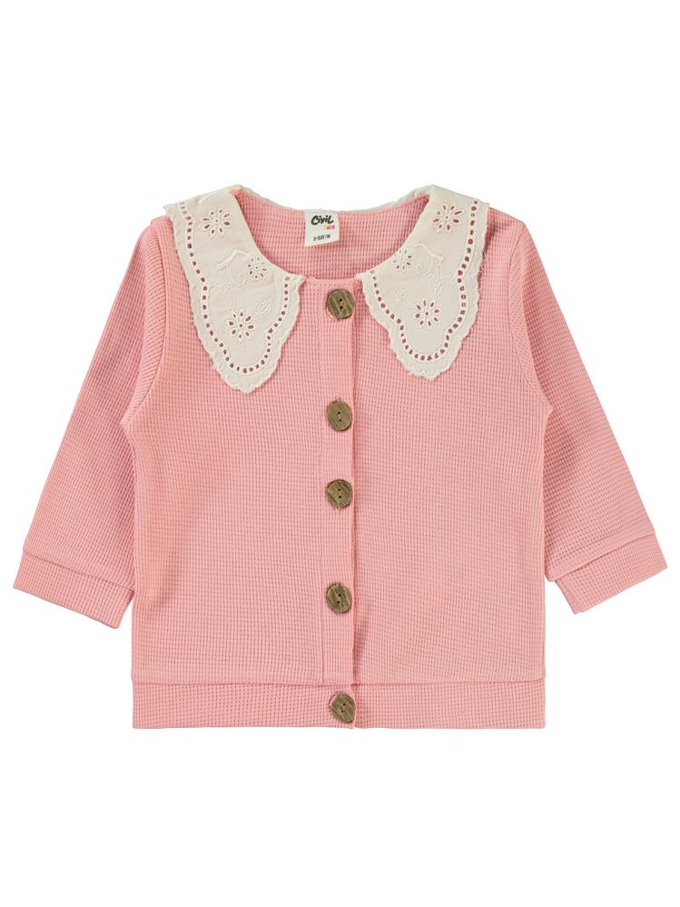 Civil Baby Yaka Dantelli 6-18 Ay Hırka - Pembe