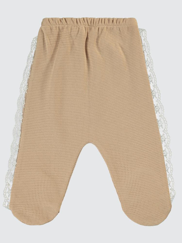 Civil Baby Yanı Dantelli 1-6 Ay Tek Alt Bebe - Bej