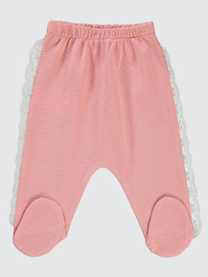 Civil Baby Yanı Dantelli 1-6 Ay Tek Alt Bebe - Pembe
