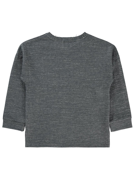 Civil Erkek Çocuk Düz Cepli Sweatshirt | Jakar/Petek Uzun Kol | Okul Kreş ve Günlük Kullanım - Gri