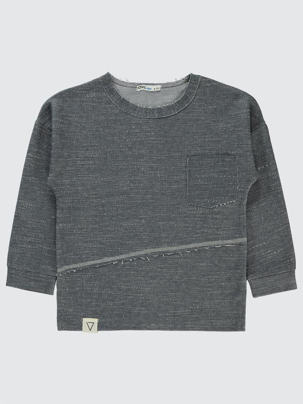Civil Boys Düz Cepli 6-9 Yaş Sweatshirt - Gri