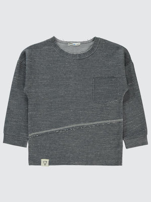 Civil Boys Düz Cepli 6-9 Yaş Sweatshirt - Gri