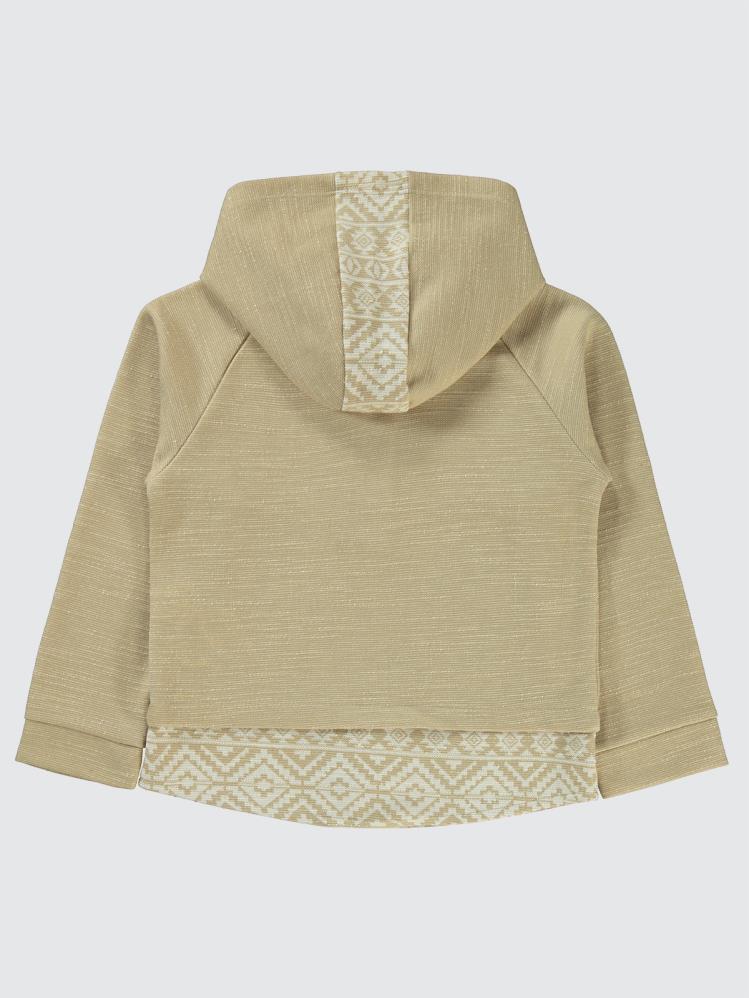Civil Boys Kapşonu Etnik Deneli 6-9 Yaş Sweatshirt - Ekru