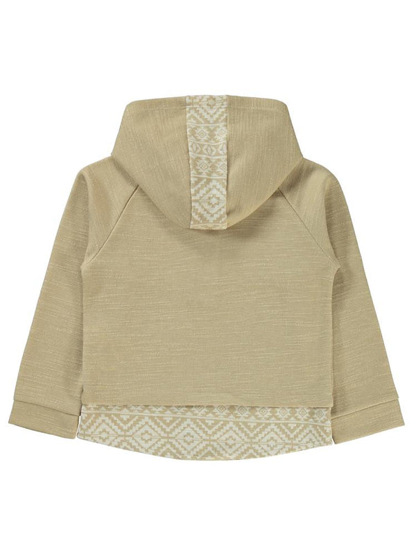 Civil Boys Kapşonu Etnik Deneli 6-9 Yaş Sweatshirt - Ekru