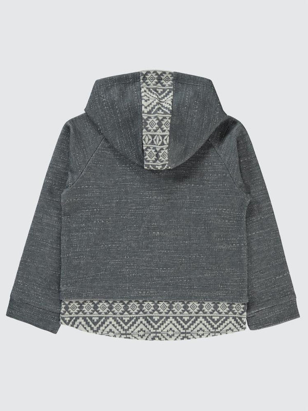 Civil Boys Kapşonu Etnik Deneli 6-9 Yaş Sweatshirt - Gri